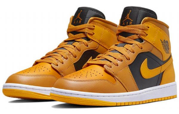 Retro Basketbalové Boty Nike Air Jordan 1 Mid Tops Chutney Taxi Pro Ženy Žluté