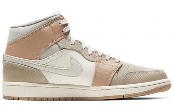 Retro Basketbalové Boty Nike Air Jordan 1 Mid Tops Pro Muže V Khaki Barvě