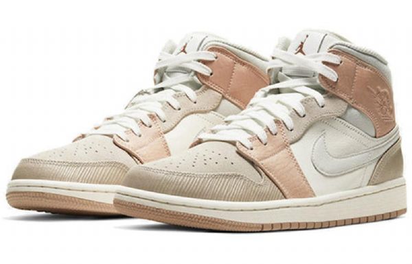 Retro Basketbalové Boty Nike Air Jordan 1 Mid Tops Pro Muže V Khaki Barvě