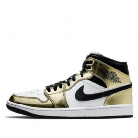 Retro Basketbalové Boty Nike Air Jordan 1 Mid Tops Se Pro Muže Zlaté