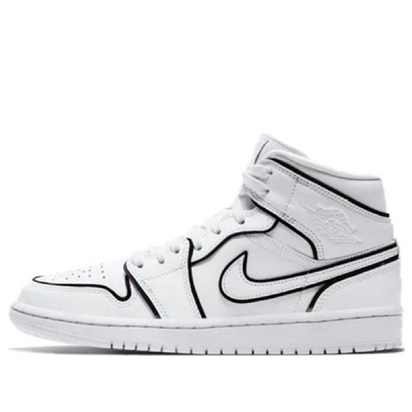 Retro Basketbalové Boty Nike Air Jordan 1 Mid Tops Se Pro Ženy Bílé
