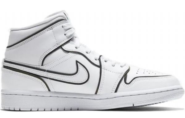 Retro Basketbalové Boty Nike Air Jordan 1 Mid Tops Se Pro Ženy Bílé