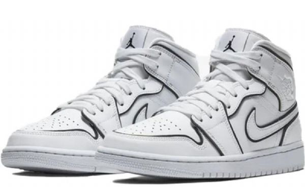 Retro Basketbalové Boty Nike Air Jordan 1 Mid Tops Se Pro Ženy Bílé