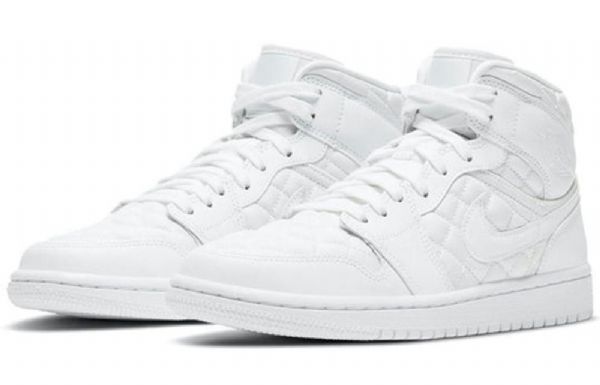 Retro Basketbalové Boty Nike Air Jordan 1 Mid Tops Se Pro Ženy Bílé