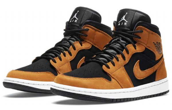 Retro Basketbalové Boty Nike Air Jordan 1 Mid Tops Se Pro Ženy Hnědobílé