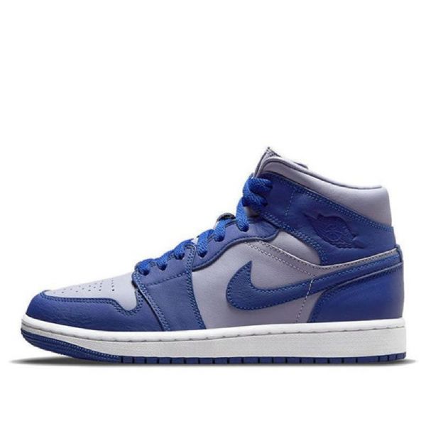 Retro Basketbalové Boty Nike Air Jordan 1 Mid Tops Se Pro Ženy Nachový Deep Royal Modrý