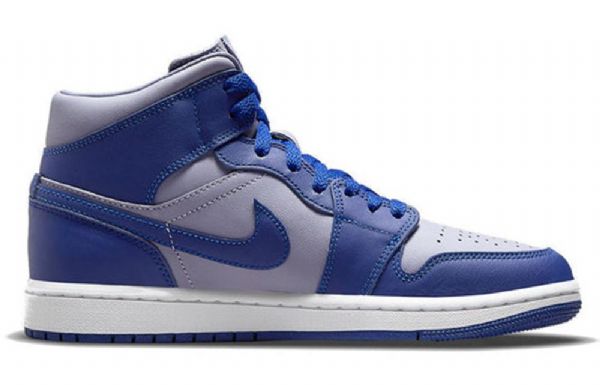 Retro Basketbalové Boty Nike Air Jordan 1 Mid Tops Se Pro Ženy Nachový Deep Royal Modrý