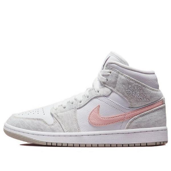 Retro Basketbalové Boty Nike Air Jordan 1 Mid Tops Se Pro Ženy Světle Šedé