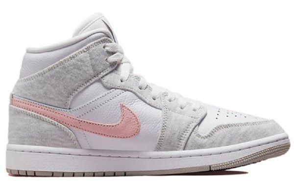 Retro Basketbalové Boty Nike Air Jordan 1 Mid Tops Se Pro Ženy Světle Šedé