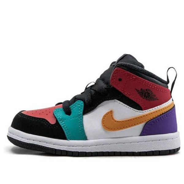 Retro Basketbalové Boty Nike Air Jordan 1 Mid Tops Td Pro Děti Vícebarevné