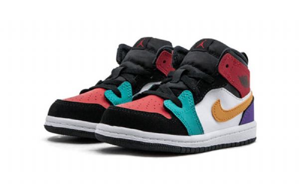 Retro Basketbalové Boty Nike Air Jordan 1 Mid Tops Td Pro Děti Vícebarevné
