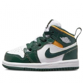 Retro Basketbalové Boty Nike Air Jordan 1 Mid Tops Td Pro Děti Zelená Černá