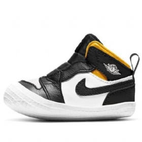 Retro Dětské Basketbalové Boty Nike Air Jordan 1 Crib Bootie Pro Děti Černé