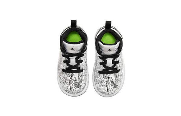 Retro Dětské Basketbalové Boty Nike Air Jordan 1 Mid Tops Se Td Černá Bílý