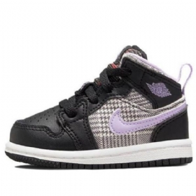 Retro Dětské Basketbalové Boty Nike Air Jordan 1 Mid Tops Se Td Černé