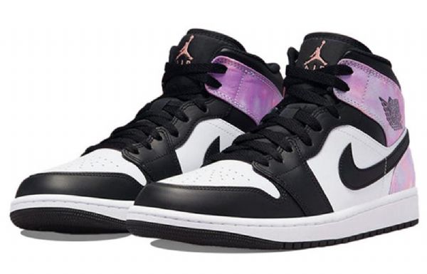 Retro Pánské Basketbalové Boty Nike Air Jordan 1 Mid Tops Se Černá Nachový