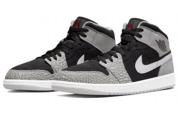 Retro Pánské Basketbalové Boty Nike Air Jordan 1 Mid Tops Se Černá Šedá