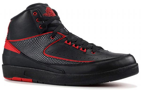 Nike Air Jordan 2 Retro Basketbalové Boty Pro Muže Černo-červené