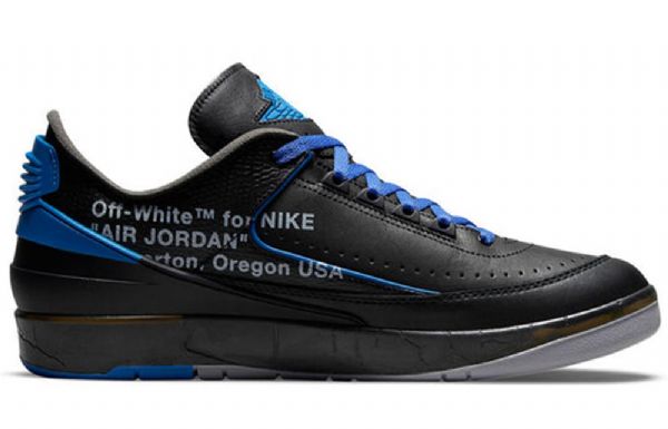 Nike Off-white Air Jordan 2 Retro Low Tops Sp Basketbalové Boty Pro Muže Černá Královská Modrá