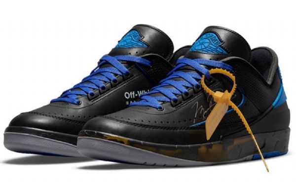 Nike Off-white Air Jordan 2 Retro Low Tops Sp Basketbalové Boty Pro Muže Černá Královská Modrá