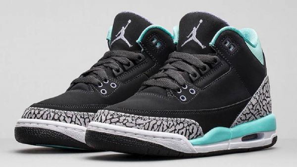 Nike Air Jordan 3 Retro Dívčí Bělené Boty Pro Muže Černá Tyrkysová