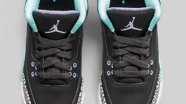 Nike Air Jordan 3 Retro Dívčí Bělené Boty Pro Muže Černá Tyrkysová