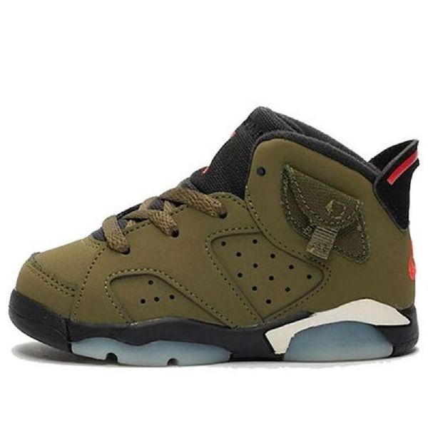 Boty Nike Travis Scott Air Jordan 6 Retro Td Pro Děti Olive Zelená