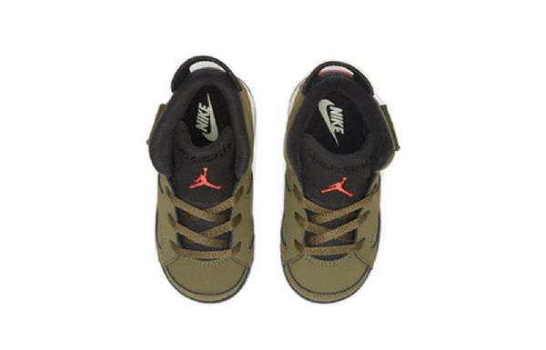 Boty Nike Travis Scott Air Jordan 6 Retro Td Pro Děti Olive Zelená