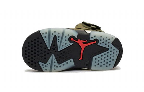 Boty Nike Travis Scott Air Jordan 6 Retro Td Pro Děti Olive Zelená