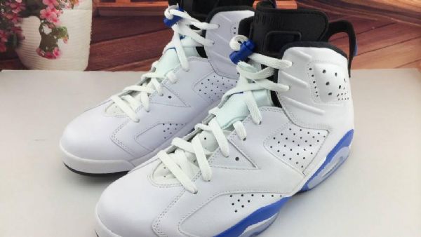 Nike Air Jordan 6 Retro Sportovní Boty Pro Muže Bílá Modrá