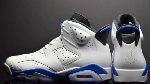 Nike Air Jordan 6 Retro Sportovní Boty Pro Muže Bílá Modrá