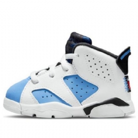 Nike Air Jordan 6 Retro Td Boty Pro Děti Modrá Bílá