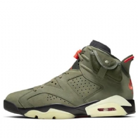 Nike Travis Scott Air Jordan 6 Retro Basketbalové Boty Pro Muže Olivově Zelená