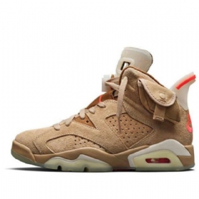 Pánské Basketbalové Boty Nike Travis Scott Air Jordan 6 V Khaki Barvě