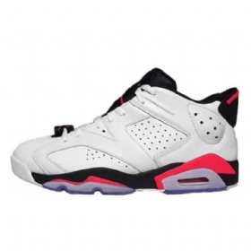 Pánské Infračervené Boty Nike Air Jordan 6 Low Tops Bílý Červený
