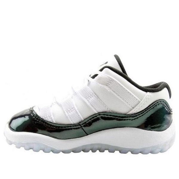 Nike Air Jordan 11 Retro Low Tops Td Basketbalové Boty Pro Děti Bílá Zelená