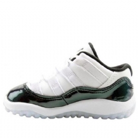 Nike Air Jordan 11 Retro Low Tops Td Basketbalové Boty Pro Děti Bílá Zelená