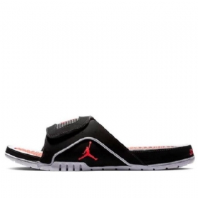 Nike Air Jordan Hydro Iv Retro Protiskluzový Suchý Zip Akupresurní Podrážka Obsidian Slide Sportovní Pantofle Pro Muže Černá