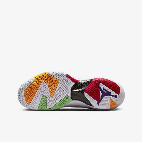 Boty Nike Air Jordan Xxxvii Pro Děti Bílý Light Stříbrný Černá Červený