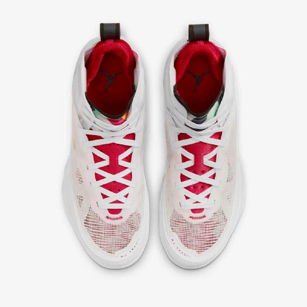 Boty Nike Air Jordan Xxxvii Pro Děti Bílý Light Stříbrný Černá Červený