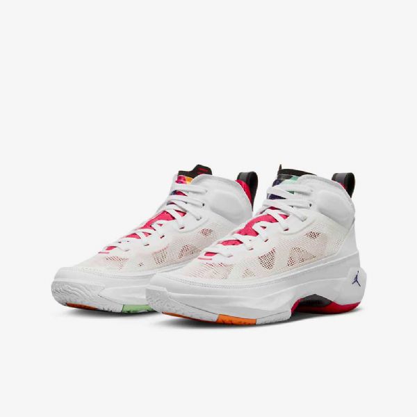 Boty Nike Air Jordan Xxxvii Pro Děti Bílý Light Stříbrný Černá Červený