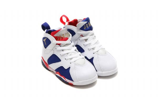 Nike Air Jordan 7 Retro Bt Basketbalové Boty Pro Děti Bílá Modrá
