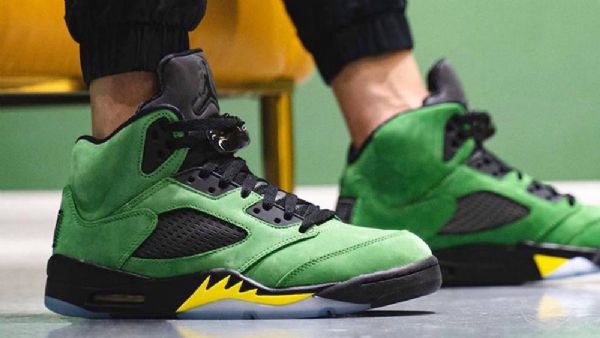 Boty Nike Air Jordan 5 Oregon Ducks Elevate Pro Muže Zelené