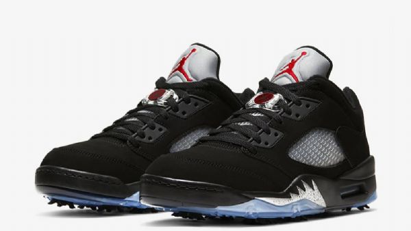 Dámské Golfové Boty Nike Air Jordan 5 Černá Stříbrný