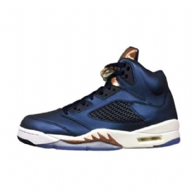 Nike Air Jordan 5 Bronzové Boty Pro Muže Tmavě Modrá