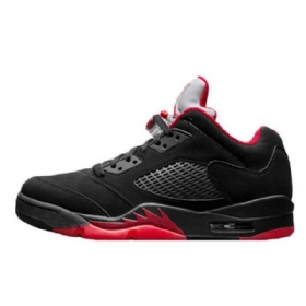 Nike Air Jordan 5 Low Tops Alternativní Boty Pro Muže Černočervené