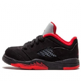 Nike Air Jordan 5 Retro Nízké Td Boty Pro Děti Černočervené