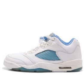 Nike Air Jordan 5 Retro Nízké Topy Basketbalové Boty Pro Ženy Modrobílé