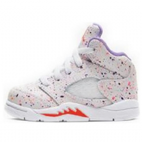 Nike Air Jordan 5 Retro Td Basketbalové Boty Pro Děti Světle Fialové