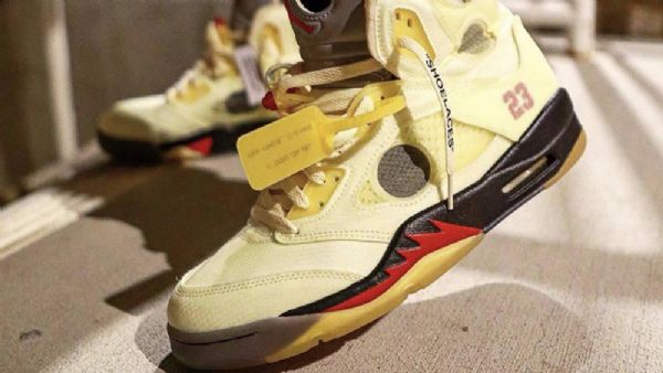 Nike Off-white Air Jordan 5 Four Boty Pro Muže Žlutá